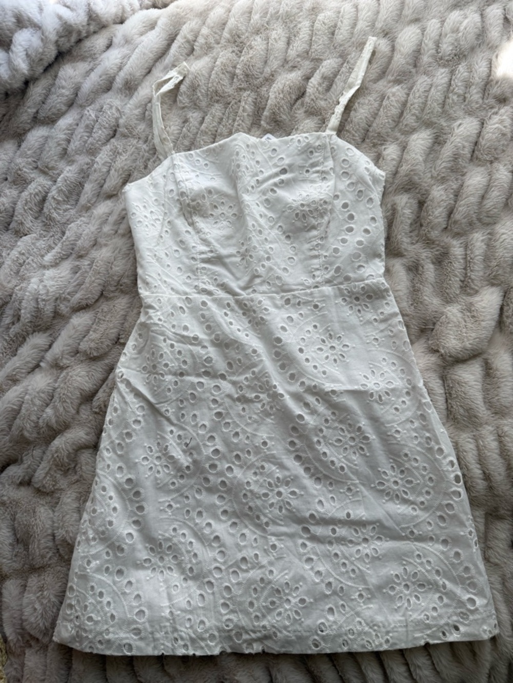 Urban Outfitters White Eyelet Mini Dress with Spaghetti Straps